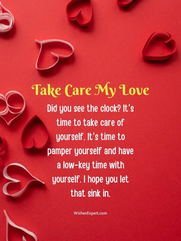 Take Care of  Yourself Message for Girlfriend 