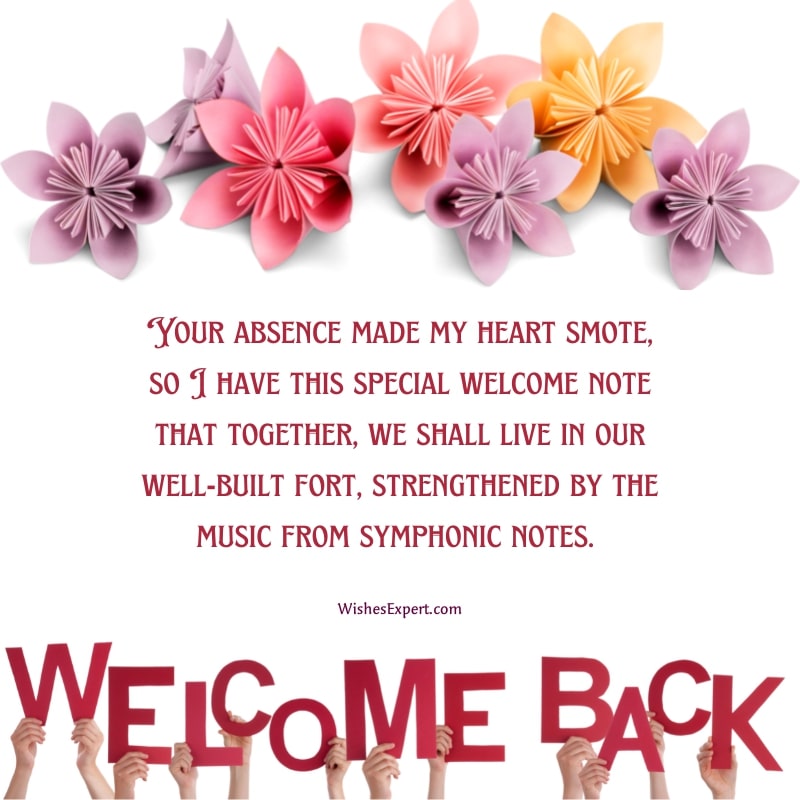 Welcome Back Home Messages for Husband