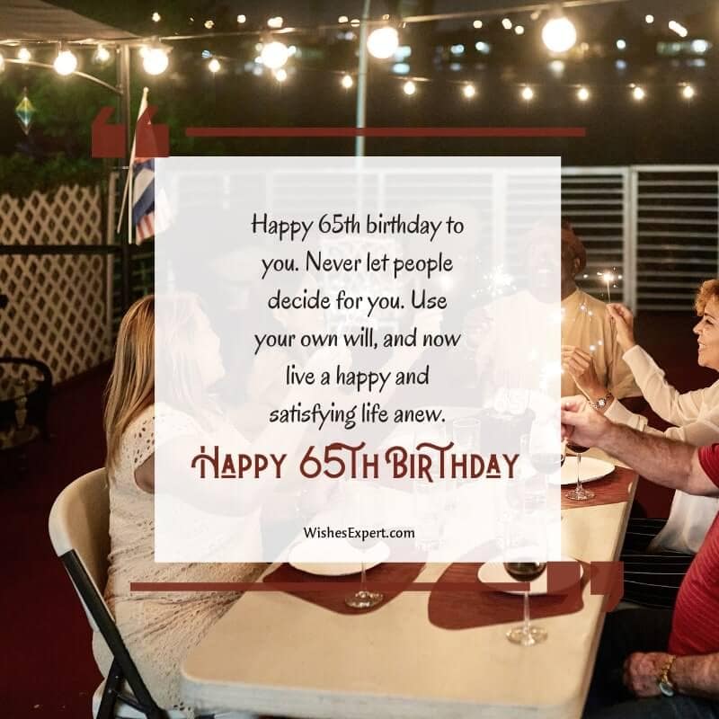 65th Birthday Wishes And Messages