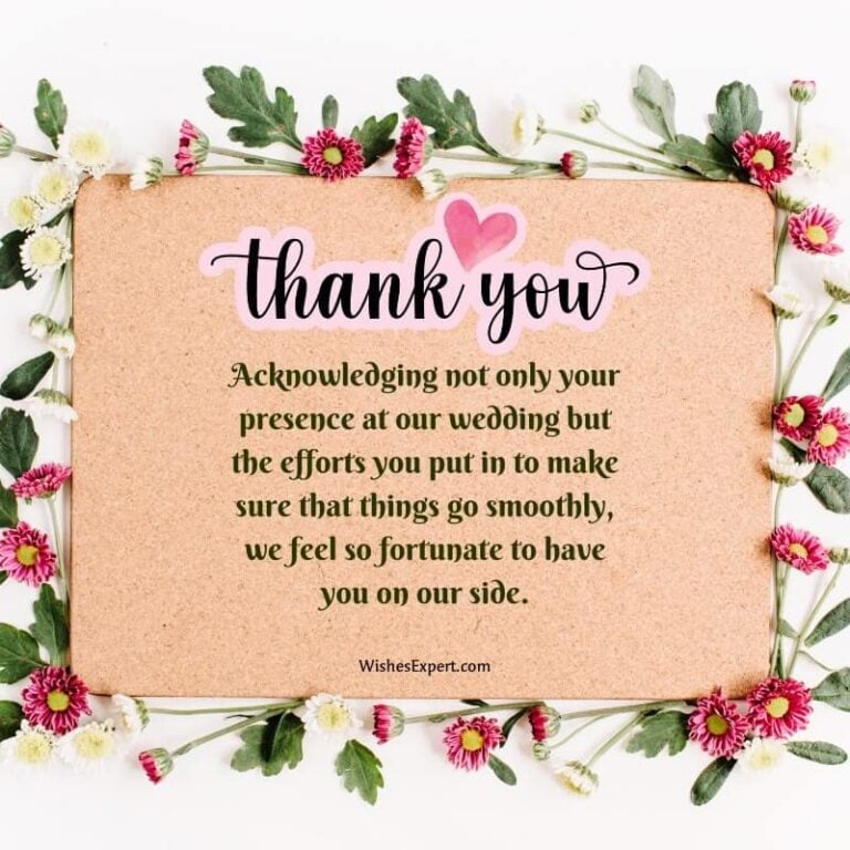 25+ Best Thank You Message For Wedding Wishes To Show Gratitude