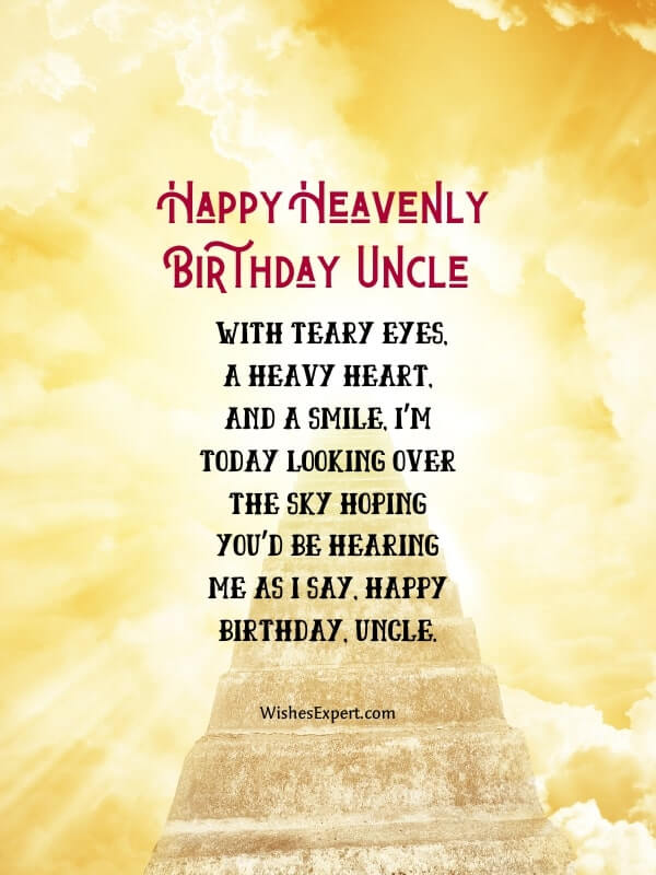 Birthday Greetings For Uncle In Heaven