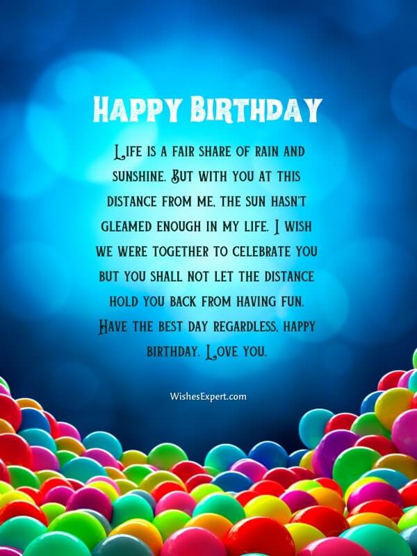 Birthday Paragraph For Long Distance Relationship