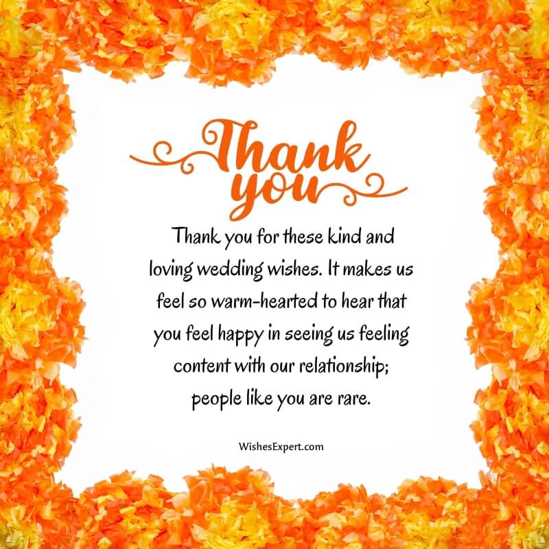 Thank You Notes For Wedding Wishes