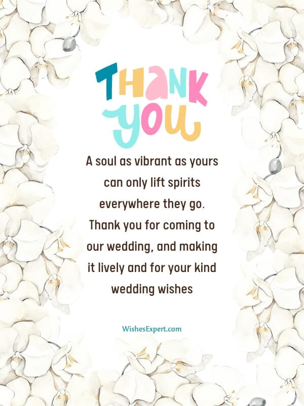 Thank you for the kind wedding wishes