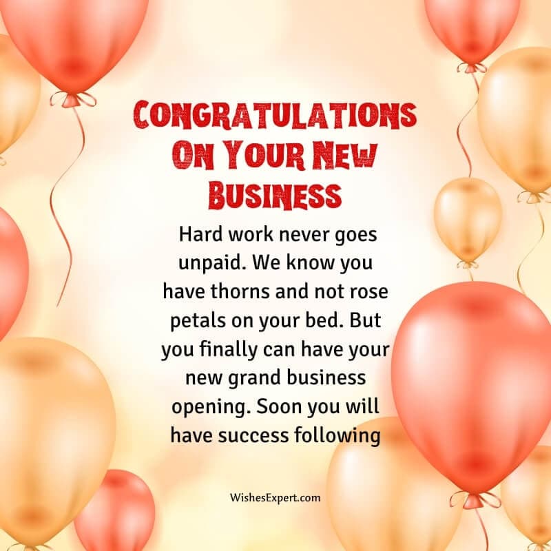 Best Wishes For The New Business Opening