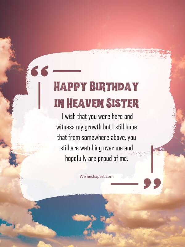 Happy Heavenly Birthday Sister