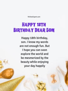 35+ Cute And Creative Happy 18th Birthday Son Wishes