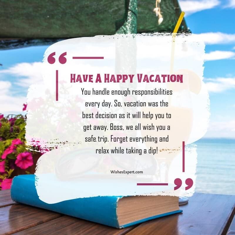 Vacation Wishes To Boss