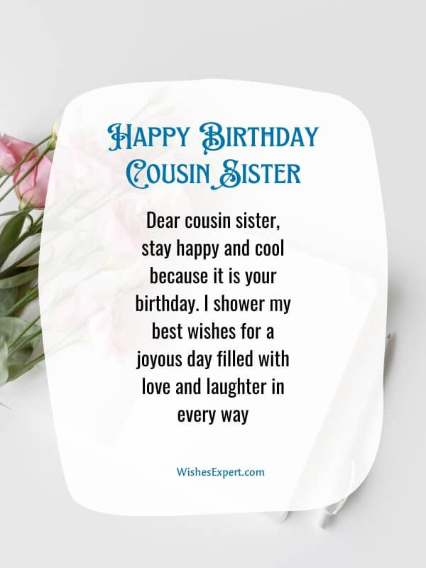 30+ Best Happy Birthday Wishes For Cousin Sister