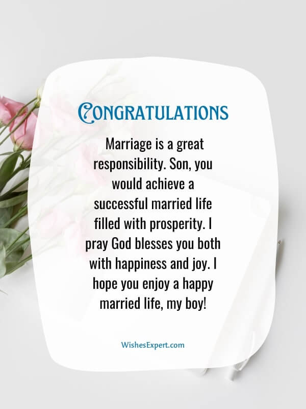 Wedding Wishes For Groom From Parent