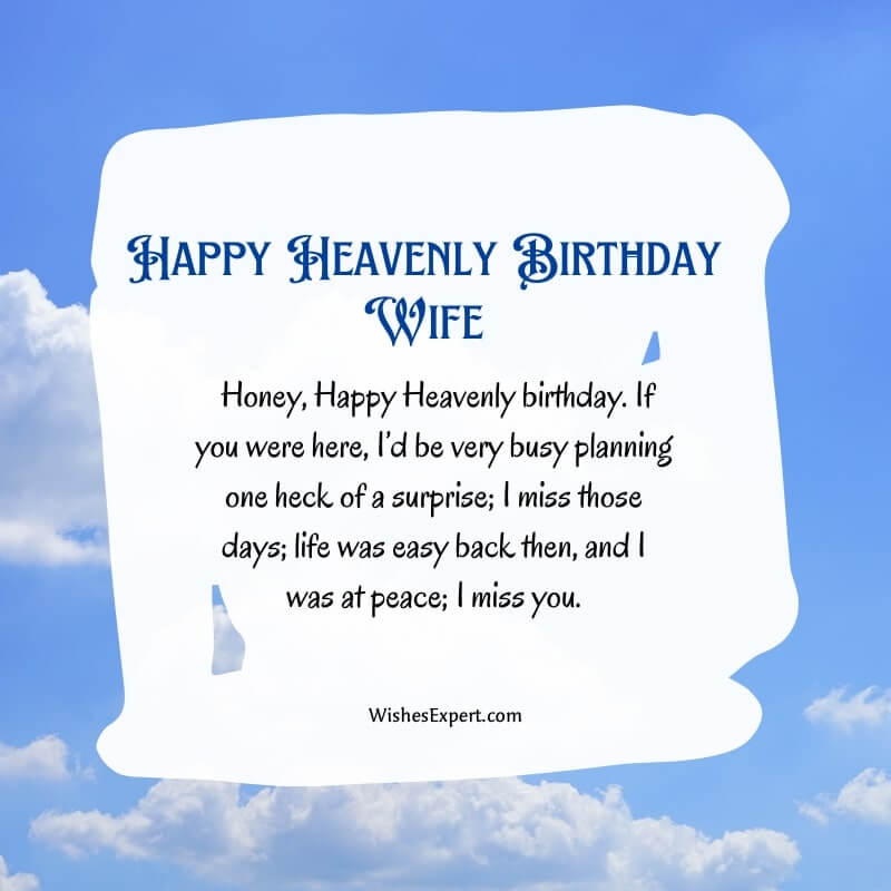 Birthday Wishes For Wife In Heaven