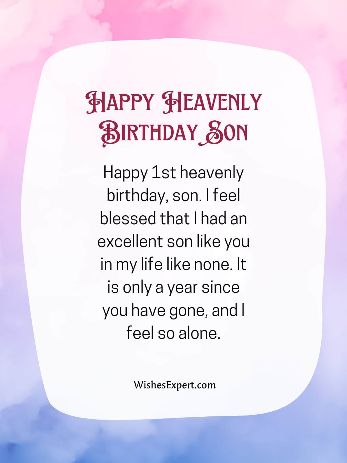 Happy 1st Heavenly Birthday Son