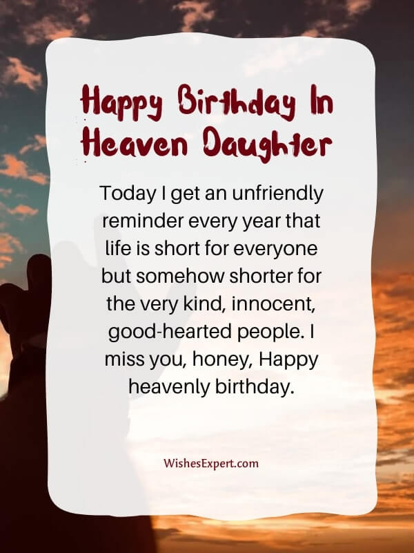 Happy Heavenly Birthday Daughter From Dad