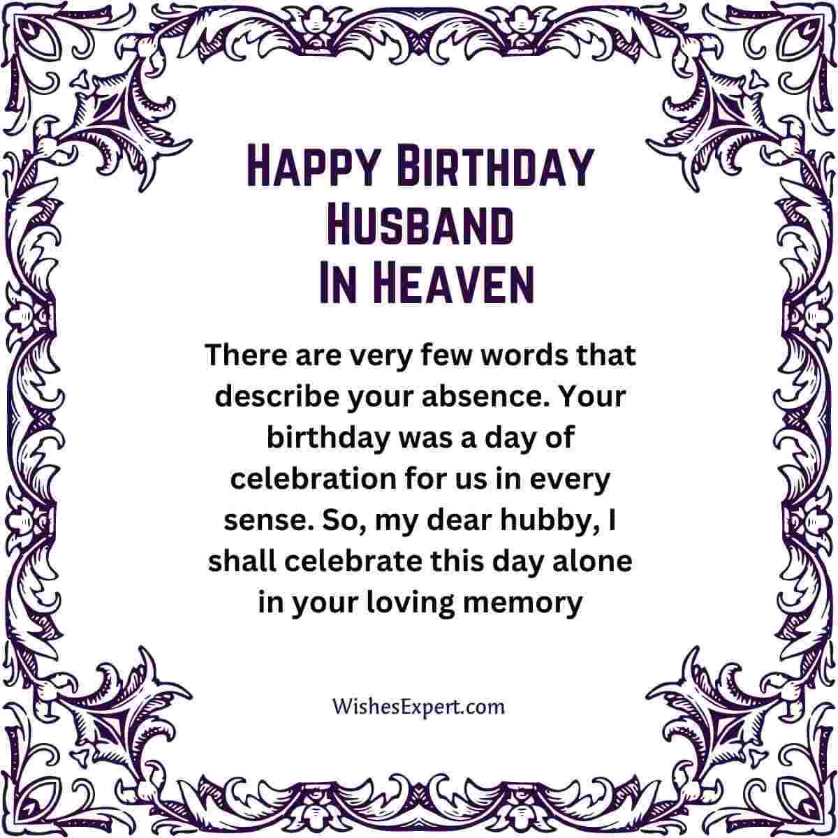 Message To My Loving Husband In Heaven